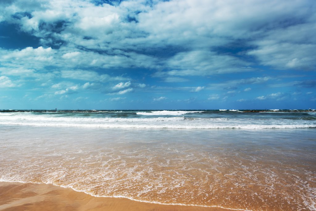 Windy day in Mediterranean sea at Tel Aviv, Israel.