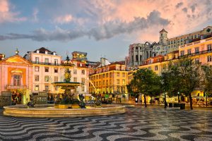 Luxurious Kosher tour to Southern Spain, Gibraltar, Morocco and Portugal. Rossio square in Lisbon, Portugal