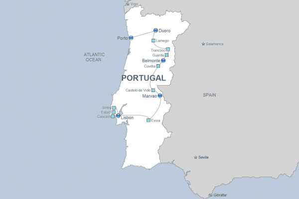 10 Day Jewish Heritage Tour of Portugal - map