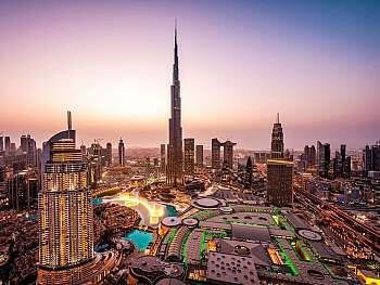 Dubai Burj Khalifa at sunset