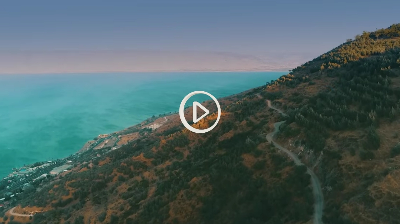 Aerial view of a turquoise sea along a coastline with a winding hillside road. - Aufgang Travel